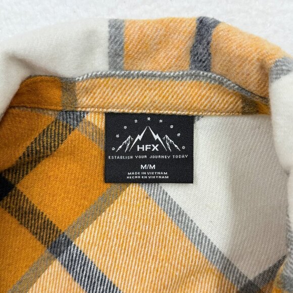 HFX Snap Front Orange Plaid Flannel Shacket Wool Blend Cabincore Outdoor Size M - Picture 7 of 11